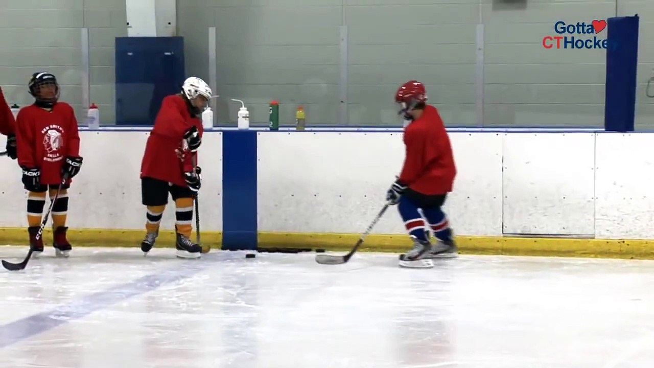 Ice Hockey Drill with Ben Smith Boston College Warm Up Drill video