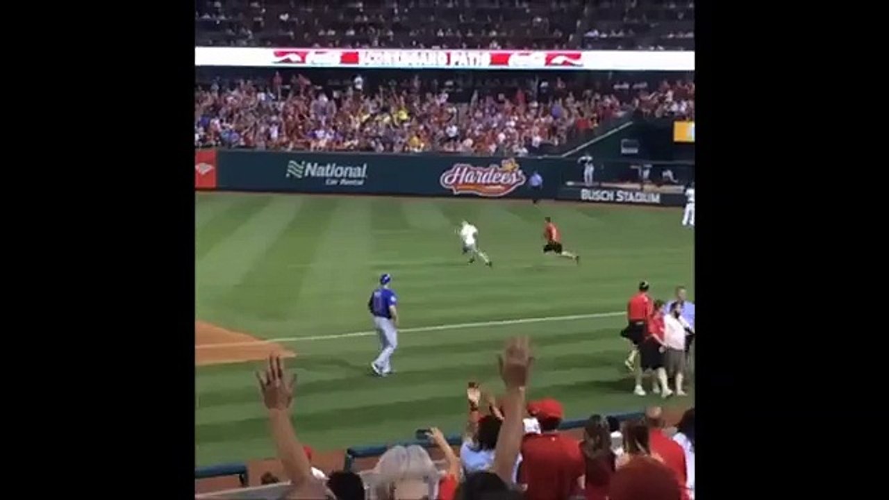 Fan Runs Out On Baseball Field, Does Something Cool