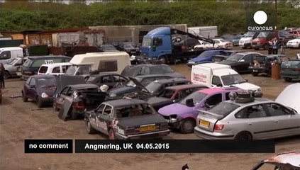 Car jumpers compete in English countryside