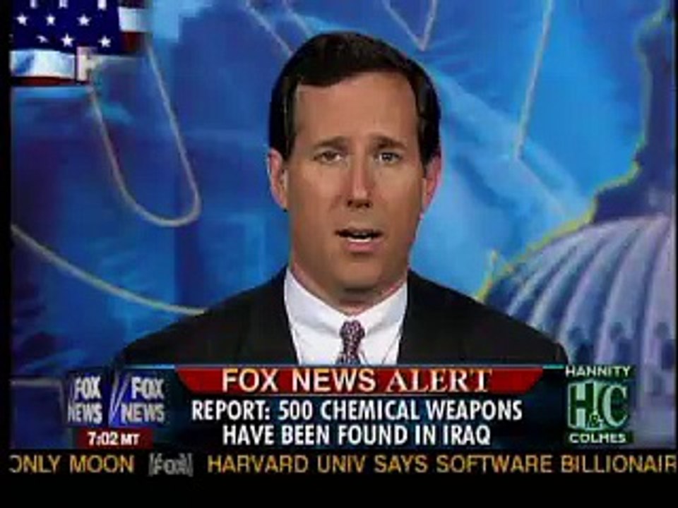 Santorum debunked over WMD's by FOX NEWS