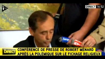 Fichage des enfants : Menard revient sur ses propos