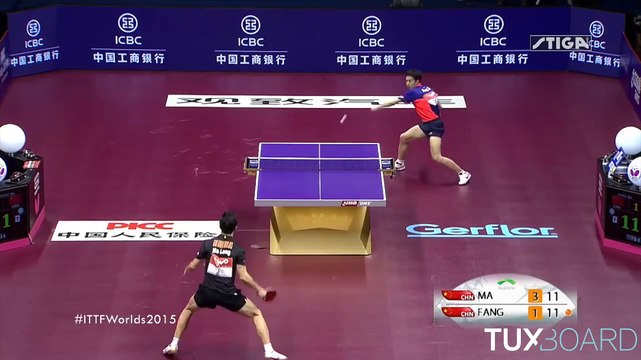 Le très beau point de la finale des championnats du monde de tennis de table