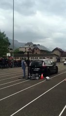 Simulation d'accident de la route à Annecy