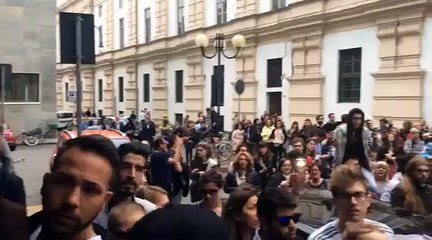 Ressa di fronte all'hotel del Real Madrid a Torino