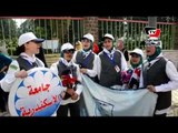استعدادت فتيات الجامعات لاستقبال «محلب» في المنصورة