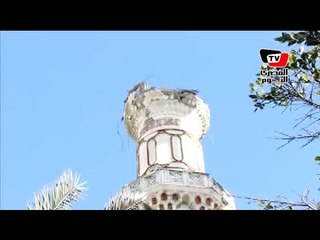 آثار إنهيار مئذنة جامع ابن خلدون بالإسكندرية