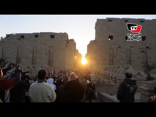 الشمس تتعامد على معبد الكرنك برقصات شعبية