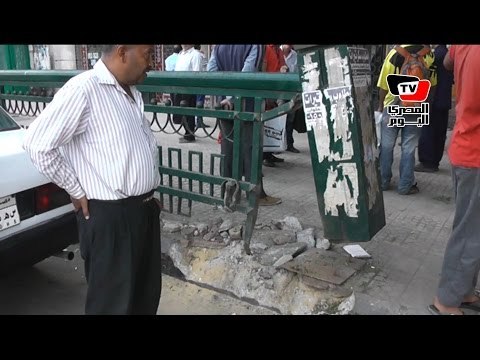 آثار حادث إنفجار قنبلة بدائية الصنع بالإسعاف