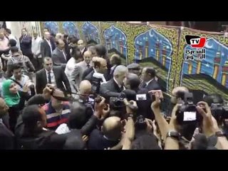 إبراهيم محلب ووزراء ومحافظين في عزاء فنان الكاريكاتير مصطفى حسين