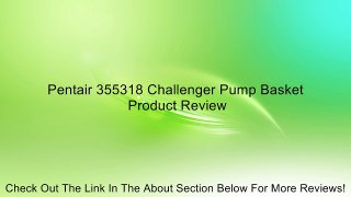 Pentair 355318 Challenger Pump Basket Review