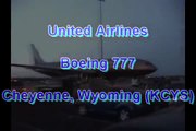 United Airlines Boeing 777 at Cheyenne, Wyoming (KCYS)