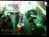 Moment earthquake hits Nepal Shocking CCTV footage- Nepal restaurant