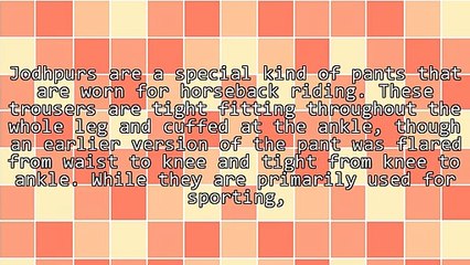 Jodhpurs: From Function To Fashion