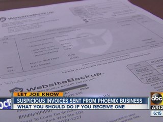Suspicious invoices sent from Phoenix business