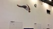 Acrobat Practices Flips in an Inspiring Workout