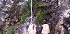 Imaginative Adventurers Slide Down Cliff