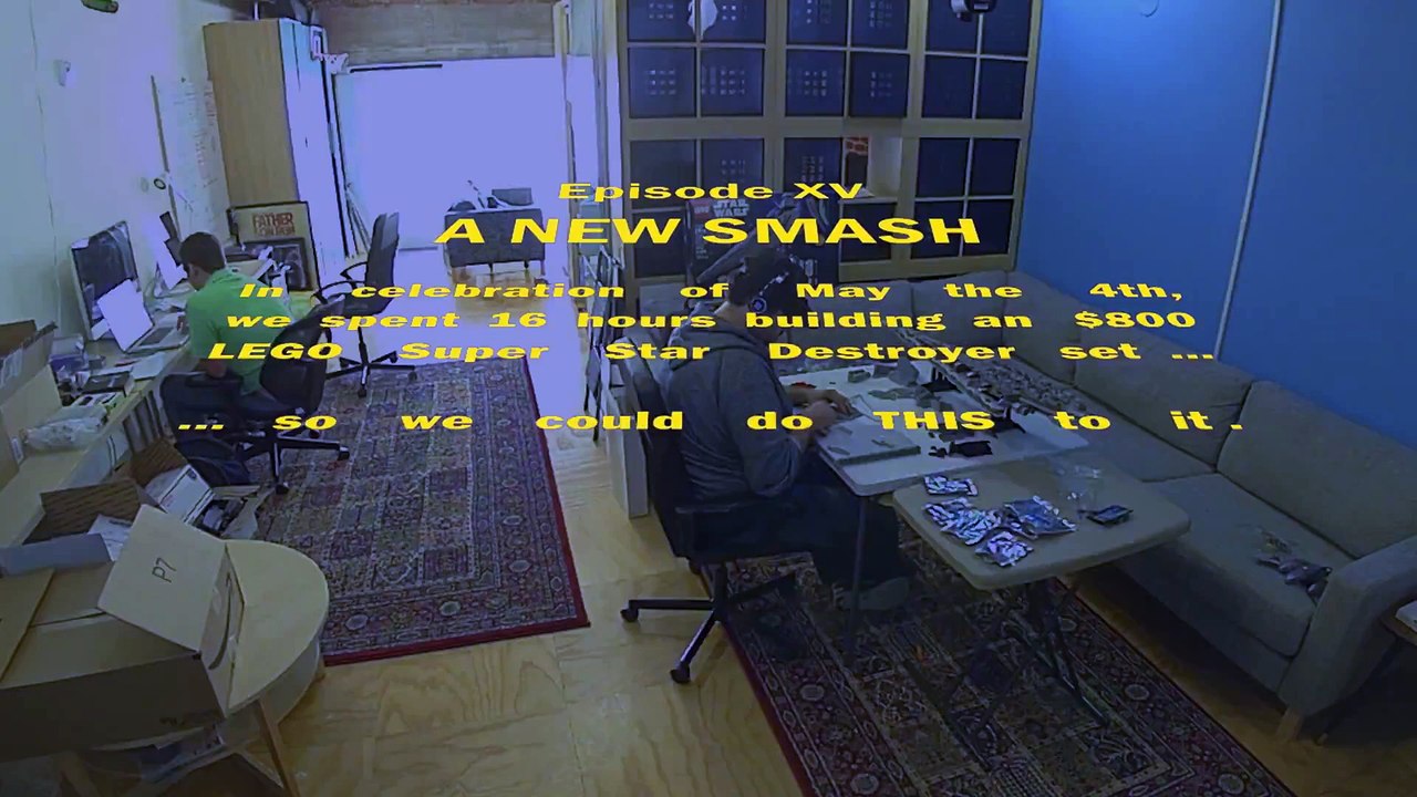 Giant Star Wars LEGO Super Star Destroyer Shattered at 1000 fps  Battle Damage