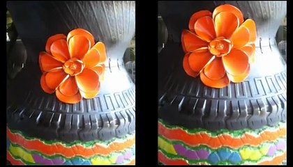 Macetas ecologicas de llanta Joel Pazos Ruiz Tezonapa Ver.