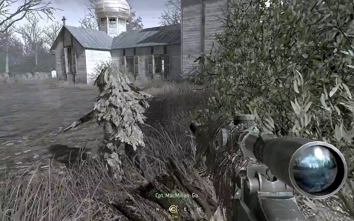 "Call of Duty 4: Modern Warfare 1", full walkthrough on Veteran, Act 2: Mission 2 - All Ghillied Up