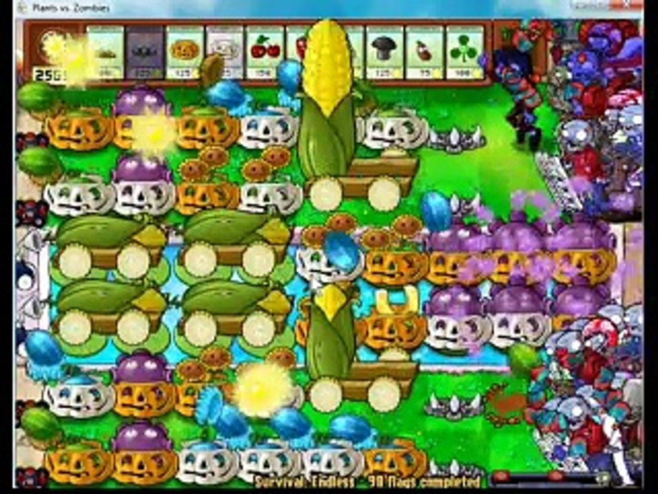 Plants vs Zombies - Survival endless - Flag 98 to 100