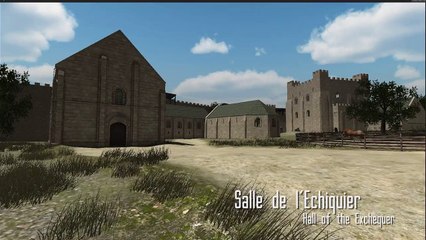 Restitution 3D de la salle de l’Echiquier des ducs de Normandie du château de Caen au 12e siècle.