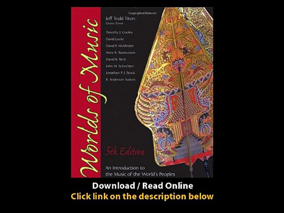 Download Worlds of Music An Introduction to the Music of the Worlds Peoples By