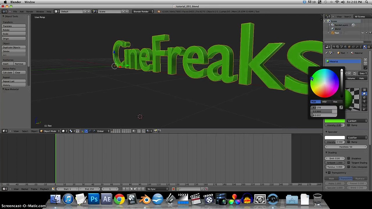 Blender Tutorial - How to create an Animated Intro - For Beginners (v. 2.69 Mac or PC)