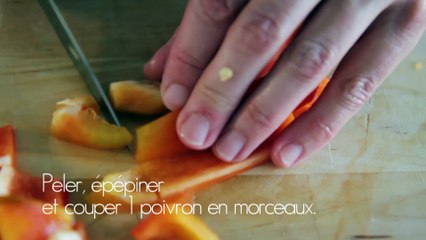 Gratin de morue, coulis de poivron