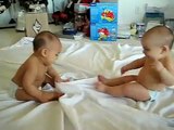 Kembar Bayi Bertengkar Lucu Banget