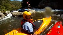 Kayaker swims under the Fist on the Russell Fork Gorge
