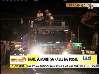 Trak, sumabit sa kable ng telepono