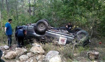 Off-Road aracı taklalar atarak devrildi