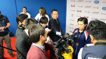 Journalists with Rika Usami - 2012 World Karate Championships