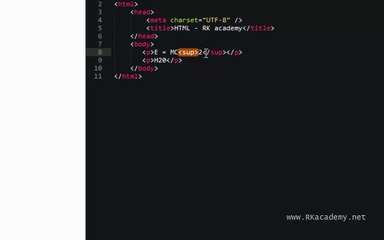 Html Highlighting text sup and sub