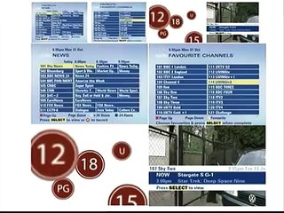 Sky TV menu