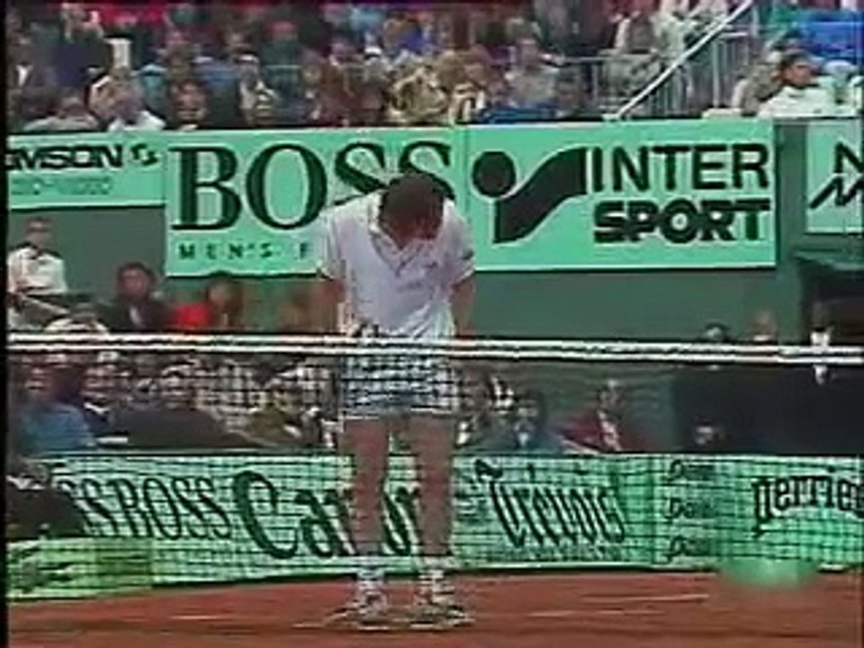 Ivan Lendl vs John McEnroe French Open 1988 tie break second set, incident with umpire