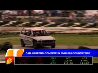 Car jumpers compete in English countryside