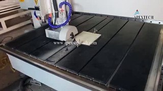 apextech cnc with the saw cutting wood