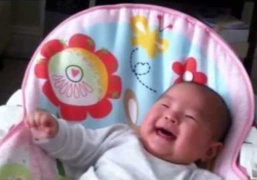 Bubbly Baby Laughs Out Loud for the First Time