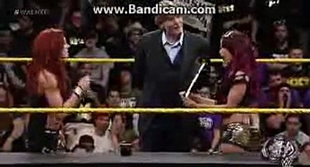 WWE NXT Sasha Banks and Becky Lynch sign the contract for their match at TakeOver  May 6, 2015
