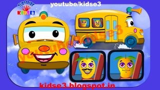 The Wheels on the bus go round and round Cartoon Animated Rhymes