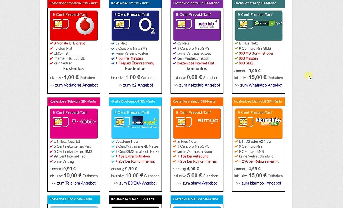 Prepaid SIM Karten Tarife im Vergleich | prepaid-sim-karten.net