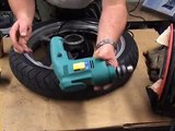 polishing a motorcycle wheel
