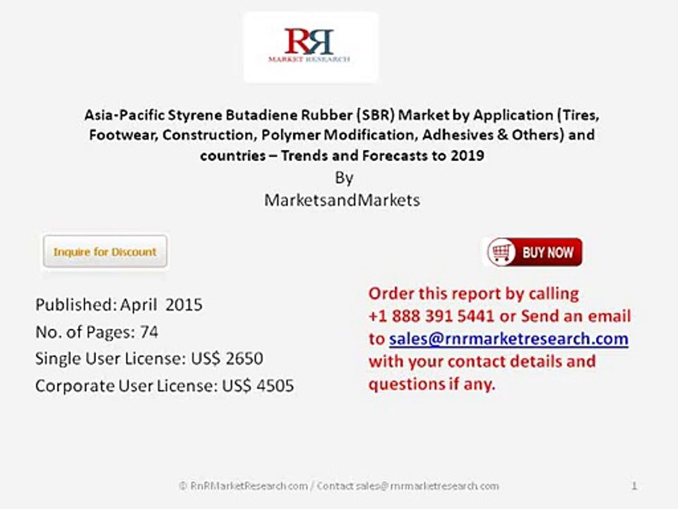 2019 Asia-Pacific Styrene Butadiene Rubber Market Research on Market Shares and Growth Strategies