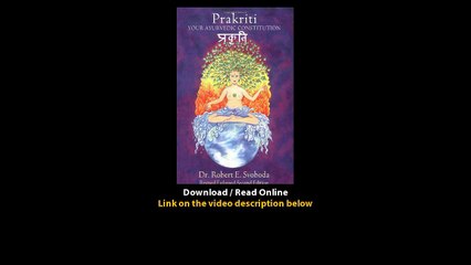 Download Prakriti Your Ayurvedic Constitution Your Ayurvedic Constitution Revis