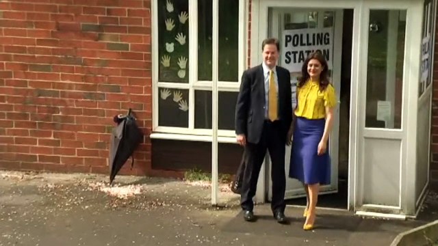 Liberal Democrat leader, Nick Clegg votes in Sheffield
