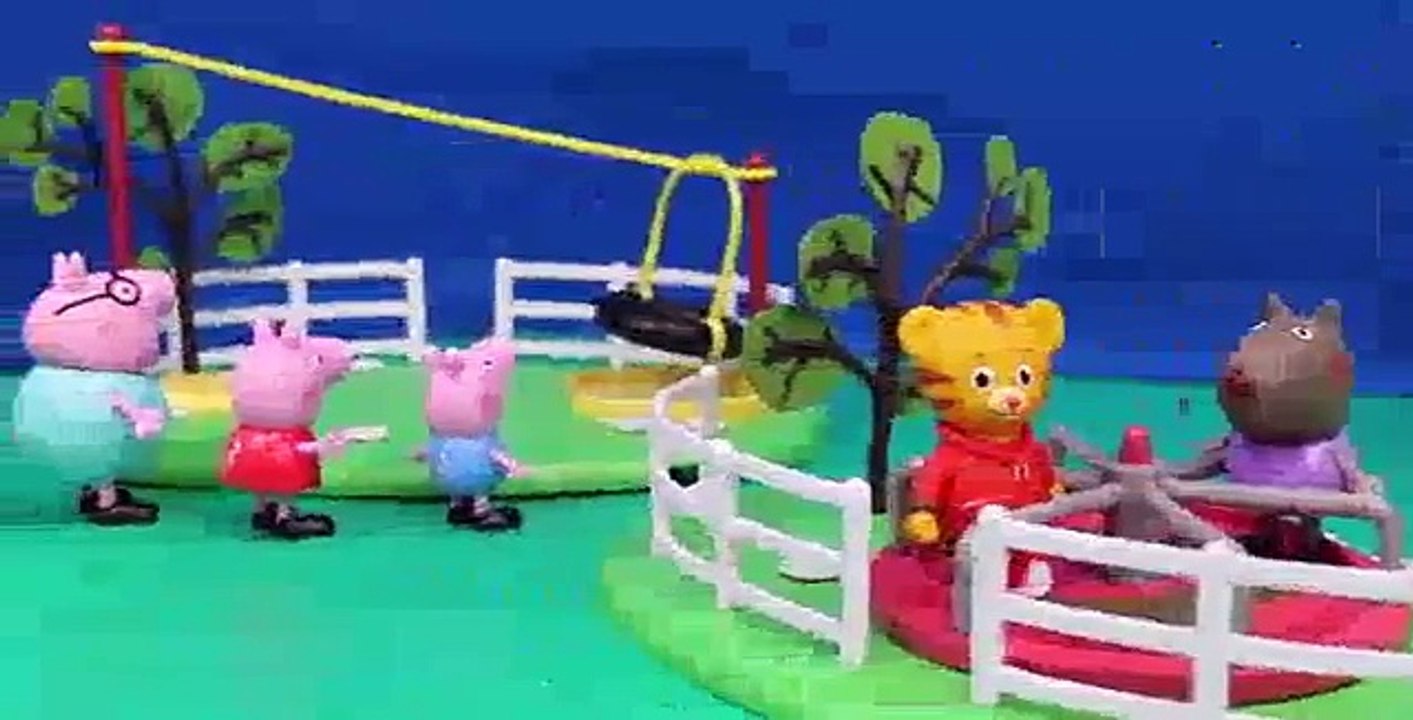 Peppa Pig Disney Mickey Mouse Clubhouse with Minnie Mouse Daddy Pig Zip Line Playground Playset