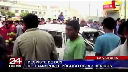 Accidente de tránsito en La Victoria deja tres personas heridas