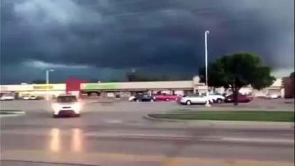 Supercell Looms Over Norman_ Oklahoma (Looped)