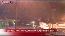 İstanbul'da şiddetli yağış hava ulaşımını da etkiledi